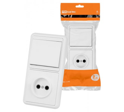 Блок комбинированный БКВР 1-но кл. выкл + розетка  SQ1813-0010  TDM