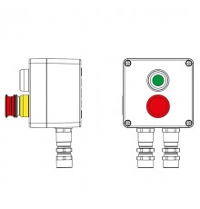 Взрывозащищенный пост управления из алюминия CPE-A-12-(1xP1G(11)-1xP3E(11))-2xKA2MHK(C)1Ex d e IIC Т5 Gb / Ex tb IIIC T95°C Db IP66  2201.121.22.11E 