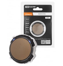 Выключатель 1-кл. 16А 250В проходной кнопочный механизм бронза, "Байкал"   SQ1819-0423  TDM