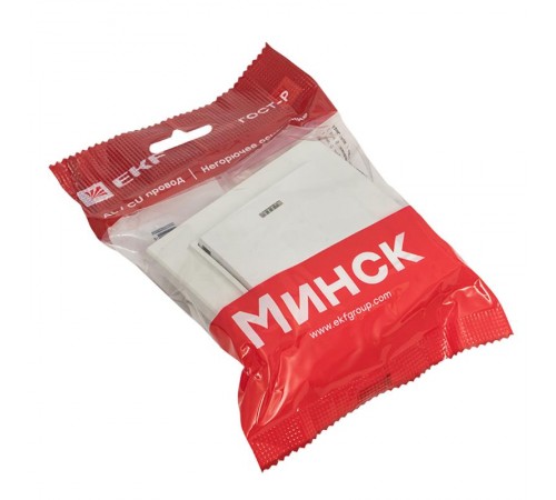 Минск Выключатель 1-клавишный СП с индикатором,10А, белый EKF Basic  ERV10-121-10  EKF