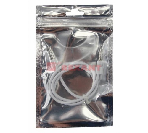 Аудиокабель 3,5 мм штекер-штекер 0,5 м белый  18-1105  REXANT