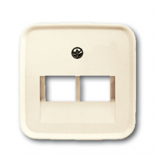 Плата центр. (накладка) для 2-постовой телекоммуникационной розетки , серия Busch-Duro 2000 SI, цвет сл. кость  1753-0-8956   2CKA001753A8956  ABB