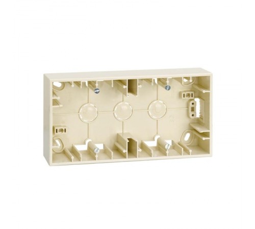 Simon 27 Монтажная коробка для накладного монтажа, 2 поста, 86х164х37мм, S27 Play, слоновая кость  2700752-031  Simon