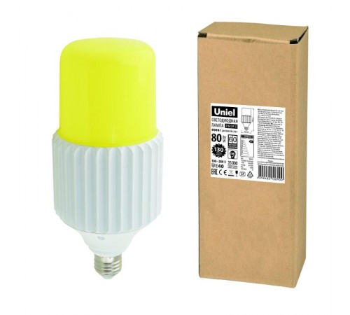 Лампа светодиодная промышленная LED-MP200-80W/6000K/E40/PH ALP06WH LED мощная, удаленный люминофор. 4000К (6000K)  UL-00004079  Uniel