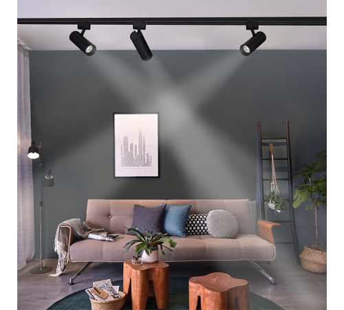 Светильник светодиодный трековый однофазный PTR 0610 10w 4000K 24° BL (чёрный) IP40  .5035713  JAZZWAY