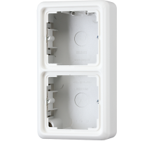 Коробка 2-кратная, накладная, с рамкой; белая  CD582AWW  Jung