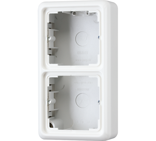 Коробка 2-кратная, накладная, с рамкой; белая  CD582AWW  Jung