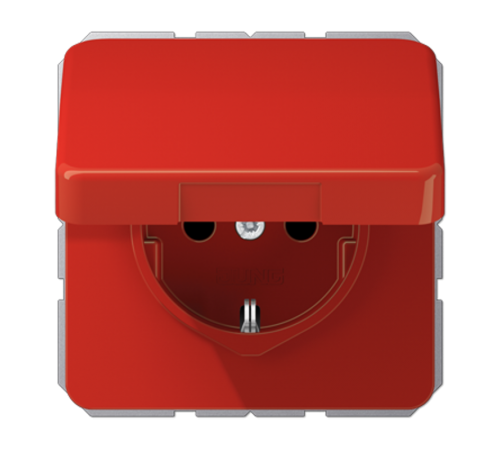 Штепсельная розетка SCHUKO 16A 250V~ с защитой от детей и крышкой  CD1520BFKIKLRT  Jung