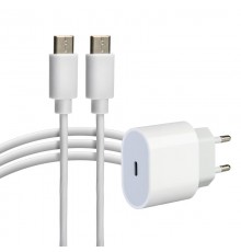 Сетевое зарядное устройство USB-C, 20Вт в комплекте с кабелем USB-C - USB-C  16-0233-4  REXANT