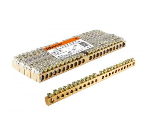 Шина "N" нулевая 8х12мм 22/1 (22 группы/крепеж по центру)   SQ0801-0055  TDM