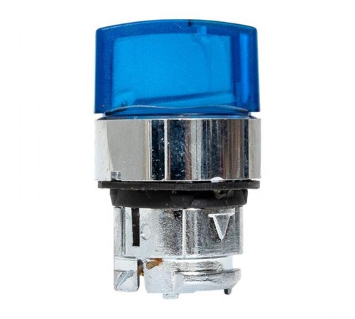 Механизм исполнительный переключателя ХB4 синий на 2 положения возвратный без фиксации, с подсветкой с короткой ручкой IP65  XB4BD2L-B-65  EKF