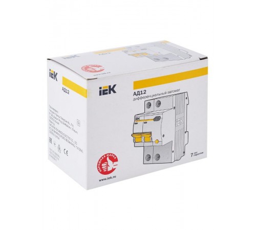 Выключатель автоматический дифференциального тока АД12 2п 10А C 10мА тип AC (3 мод)  MAD10-2-010-C-010  IEK