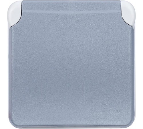 Plexo Серый Розетка с/з с крышкой безвинтовой зажим IP55  069570  Legrand