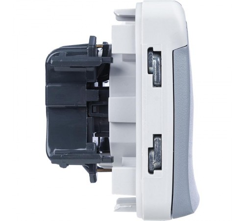 Plexo Серый Розетка с/з с крышкой безвинтовой зажим IP55  069570  Legrand