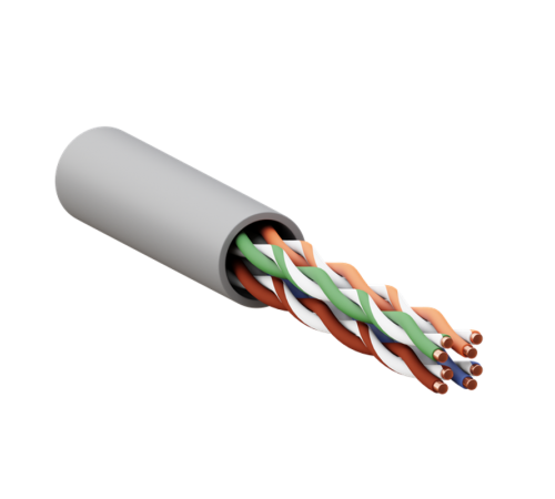 Кабель витая пара TERACOM CS Cat.5E U/UTP 4 пары solid 24AWG нг(А)-LSLTx цвет серый упак. 305м  TRCS-5EUTP-04LTX-GY-IN3  EKF