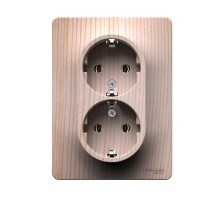 GLOSSA Сосна Розетка двойная с заземлением, 16А, в сборе  GSL001524  SE