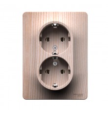 GLOSSA Сосна Розетка двойная с заземлением, 16А, в сборе  GSL001524  SE