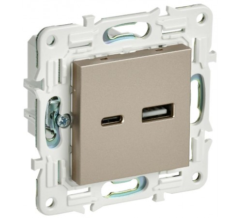 SKANDY Розетка USB A+C 3,1А SK-R14Sh шампань  SK-U22-D31-K37  IEK