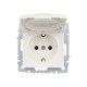 BRITE Розетка с заземлением со шторками с крышкой 16А IP20 РСбш10-3-БрЖ жемчужный   BR-R16-16-K36  IEK