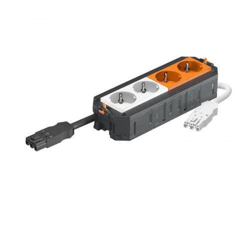 Рамка 4-модульная с розетками 2 белые, 2 оранжевые, 16А, 250В, 2К+З, штекер WINSTA MIDI  7404616  OBO Bettermann