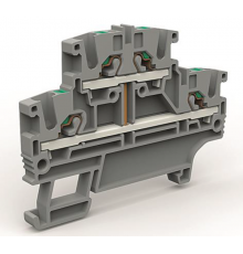 Двухярусная клемма с объединенными ярусами на 2,5 кв.мм синяя  ZEFD210BL  DKC