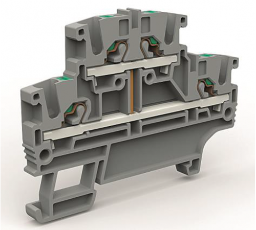Двухярусная клемма с объединенными ярусами на 2,5 кв.мм синяя  ZEFD210BL  DKC