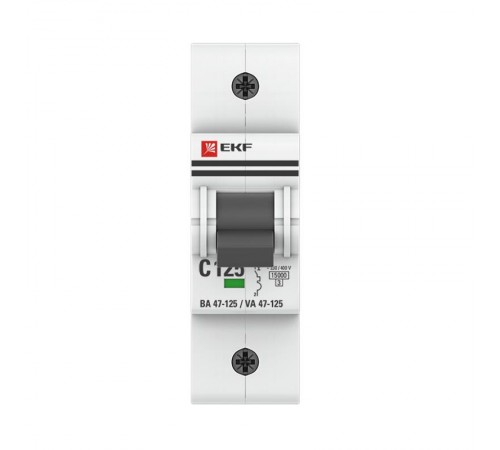 Выключатель автоматический однополюсный ВА 47-125 125А C 15кА PROxima  mcb47125-1-125C  EKF