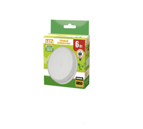 Лампа светодиодная LED 6Вт GX53 220В 3000К PLED- ECO-GX53 FROST таблетка (плоский цилиндр)  2851987  Jazzway