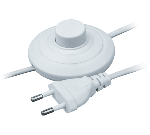 Шнур NPS-FS01-170-2x0.5-WH 1.7м с выкл. белый  61600  Navigator