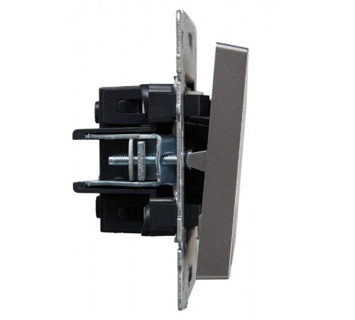 BRITE Выключатель 2-клавишный с индикацией 10А ВС10-2-1-БрС сталь   BR-V20-1-10-K46  IEK