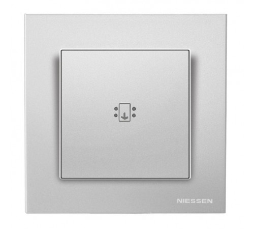 Накладка для механизма карточного выключателя с линзой подсветки и маркировкой, серия SKY, цвет серебристый алюминий2CLA851400A1301 ABB