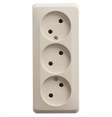Этюд Кремовый О/У Розетка 3-ая без заземления без шторок 16А 250B  PA16-009K  SE