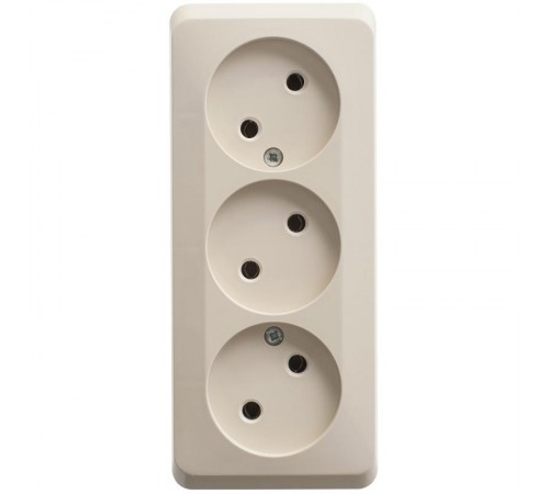 Этюд Кремовый О/У Розетка 3-ая без заземления без шторок 16А 250B  PA16-009K  SE