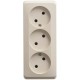 Этюд Кремовый О/У Розетка 3-ая без заземления без шторок 16А 250B  PA16-009K  SE