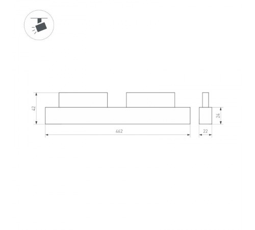 Светильник MAG-ORIENT-FLAT-L465-16W Day4000 (BK, 80 deg, 48V, DALI) (Arlight, IP20 Металл, 3 года)  033613  Arlight