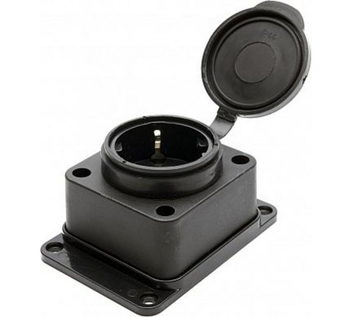 RST16-31-44 Розетка настенная 1-местная c/з, каучук 250В,16А, IP44, серия Одри, черный  39018  STEKKER