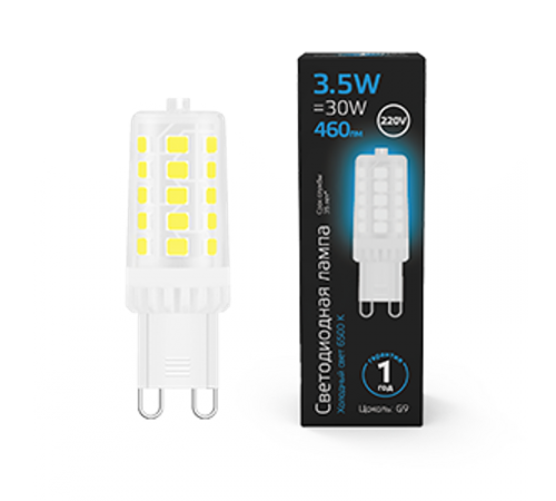 Лампа светодиодная G9 AC185-265V 3,5W 460lm 6500K керамика LED 1/10/200  107009305  Gauss