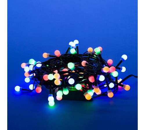 Гирлянда светодиодная с контр. Разноцветные шарики-1  ULD-S0500-100/DGA MULTI IP20 COLORBALLS-1   5м 100 мульти диодов шнур зел.  UL-00005471  Uniel