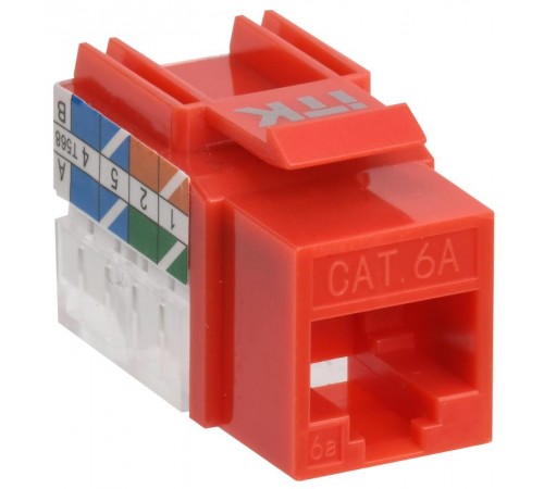 Модуль Keystone Jack кат.6A UTP 110 IDC 90град красный  CS1-1C6AU-11-04  ITK