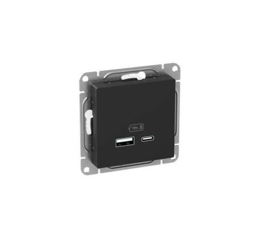 Механизм розетки USB-A+С, чёрный Эпика EKF  UP1-SOB-USBA+USBC  EKF