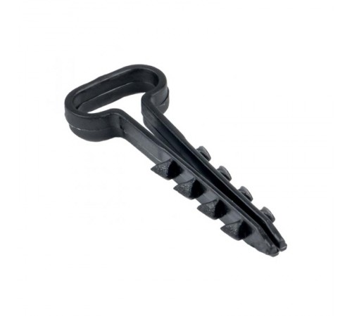 Дюбель-хомут (6х14 мм) для плоского кабеля черный (100 шт.) EKF PROxima  plc-cd1-6x14b  EKF