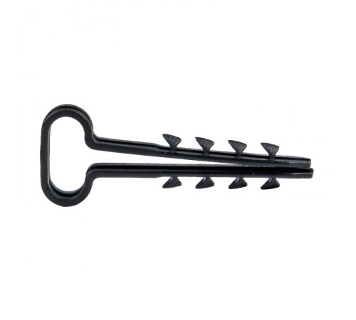 Дюбель-хомут (6х14 мм) для плоского кабеля черный (100 шт.) EKF PROxima  plc-cd1-6x14b  EKF