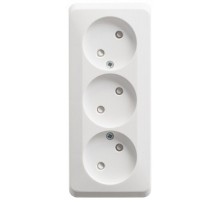 Этюд Белый О/У Розетка 3-ая без заземления со шторками 16А 250B  PA16-010B  SE