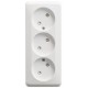 Этюд Белый О/У Розетка 3-ая без заземления со шторками 16А 250B  PA16-010B  SE