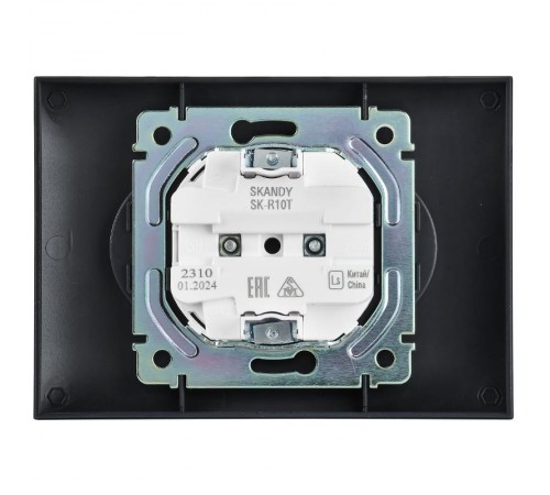SKANDY Розетка 2-местная без з/к/ш 10А в сб. SK-R10T титан  SK-R20-10-K48-F  IEK