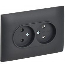 SKANDY Розетка 2-местная без з/к/ш 10А в сб. SK-R10T титан  SK-R20-10-K48-F  IEK