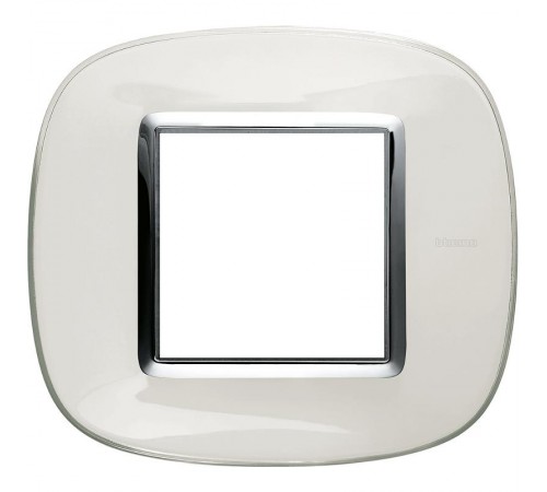 Axolute декоративные накладки в форме эллипса, прозрачные, цвет белая карамель, на 2 модуля  HB4802DB  Legrand