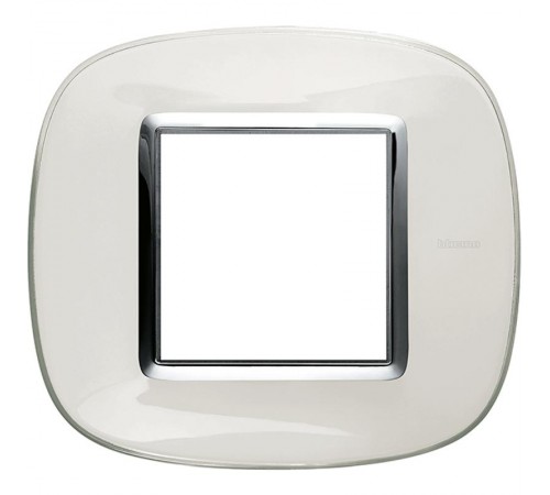 Axolute декоративные накладки в форме эллипса, прозрачные, цвет белая карамель, на 2 модуля  HB4802DB  Legrand