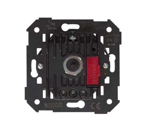 Simon 75 Механизм Светорегулятор поворотно-нажимной (проходной), 100-1000Вт, 230В, S27, S82, S82N, S88, S82 Detail  75312-39  Simon