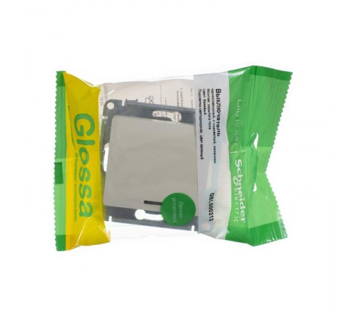 Glossa Бежевый Выключатель 1-клавишный с подсветкой, сх.1а, 10АХ  GSL000213  SE